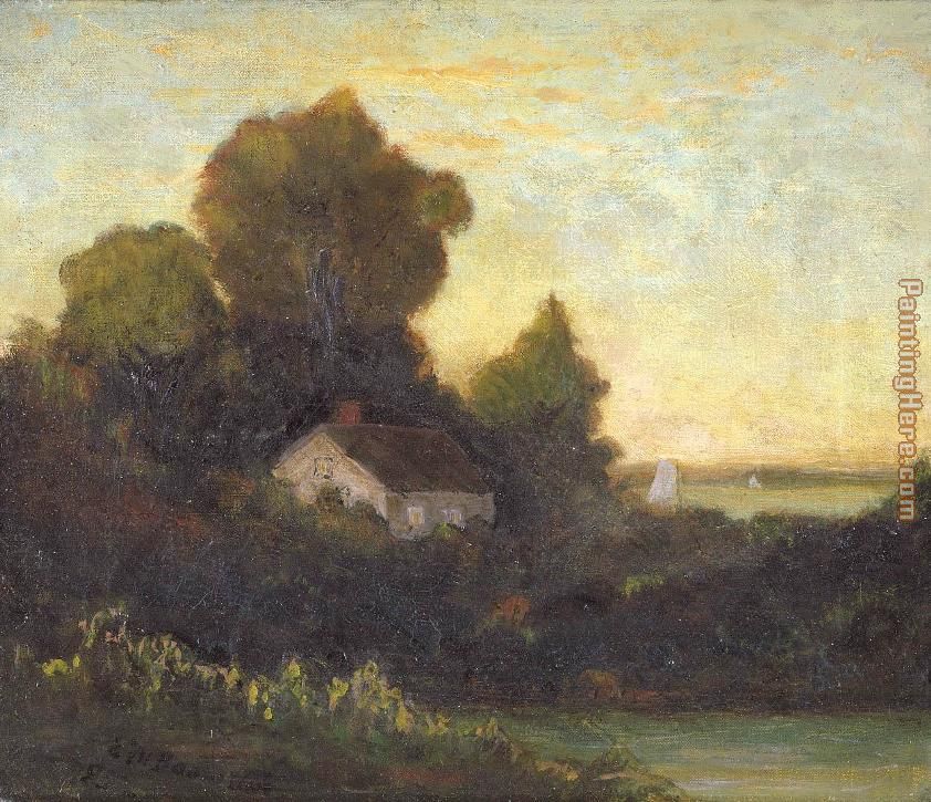 Edward Mitchell Bannister house in woods near lake